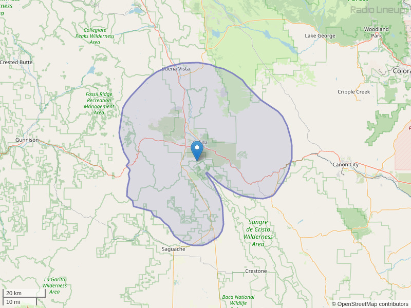 KVRH-FM Coverage Map