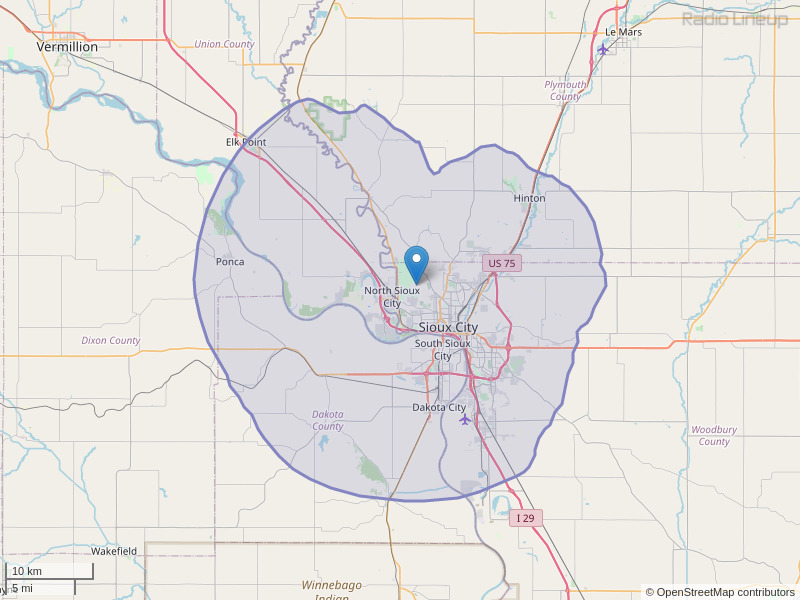 KSFT-FM Coverage Map