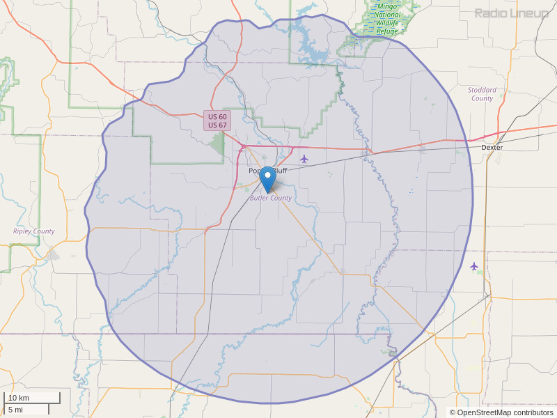 KLUH-FM Coverage Map