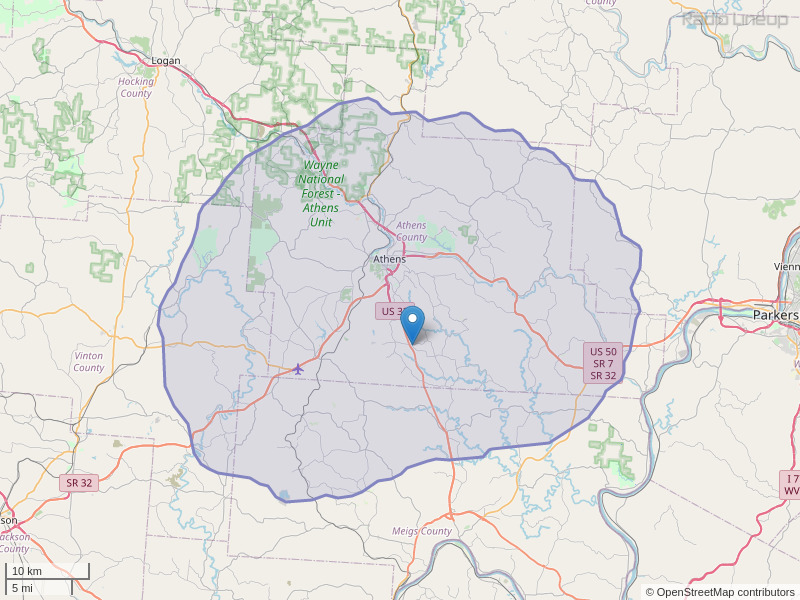 WJKW-FM Coverage Map