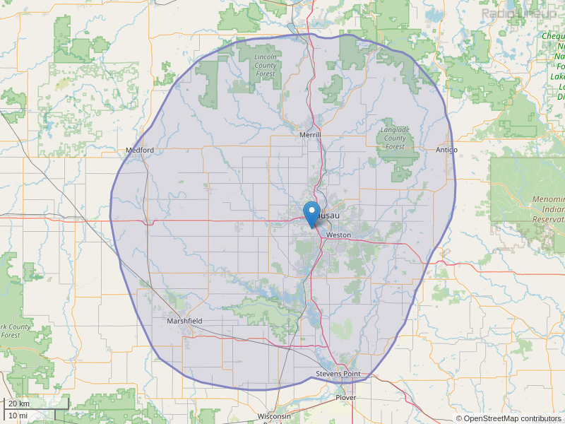 WCLQ-FM Coverage Map