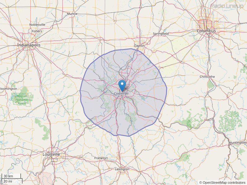 WKRQ-FM Coverage Map