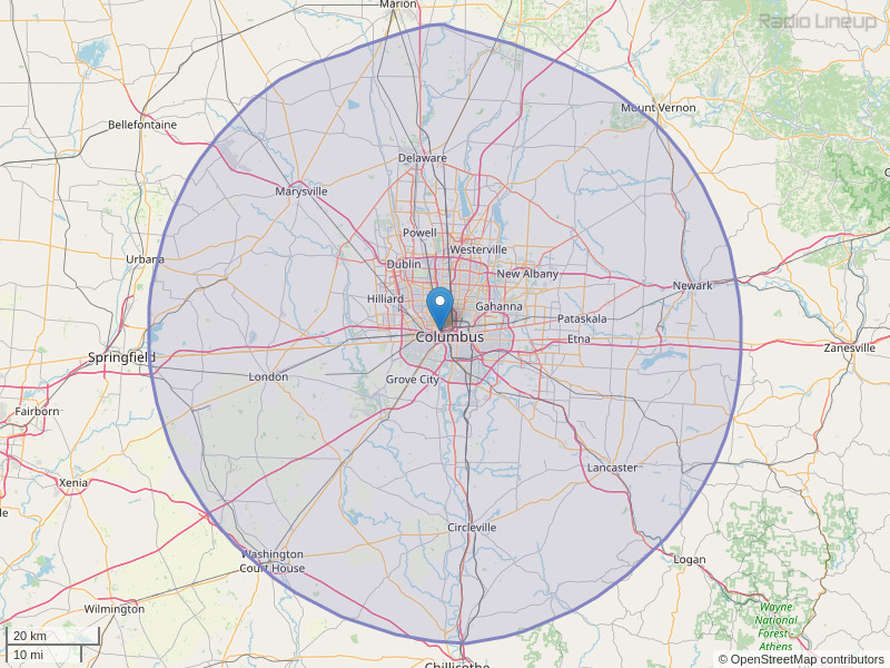 WLVQ-FM Coverage Map