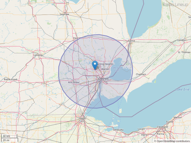 WRIF-FM Coverage Map