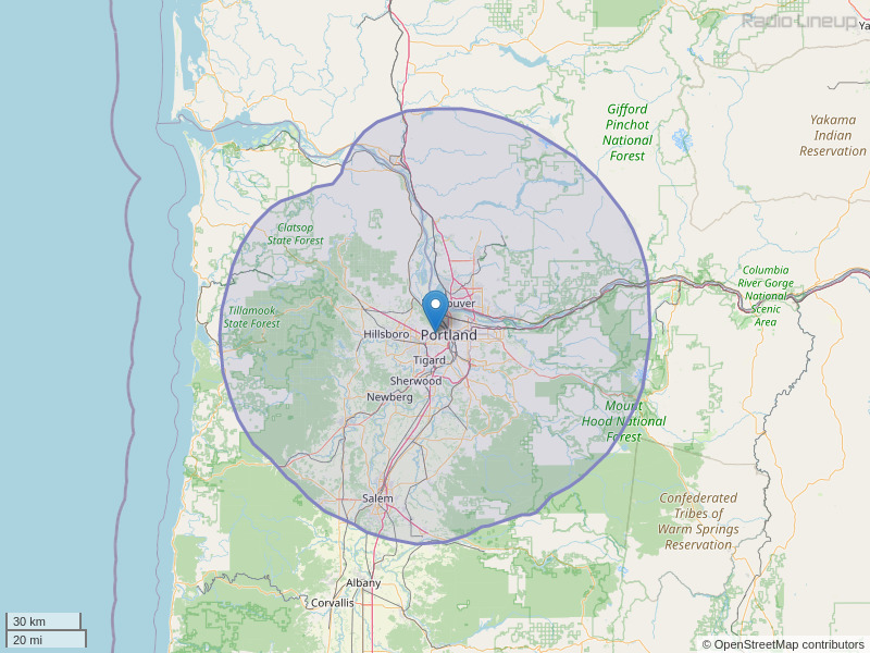 KKRZ-FM Coverage Map