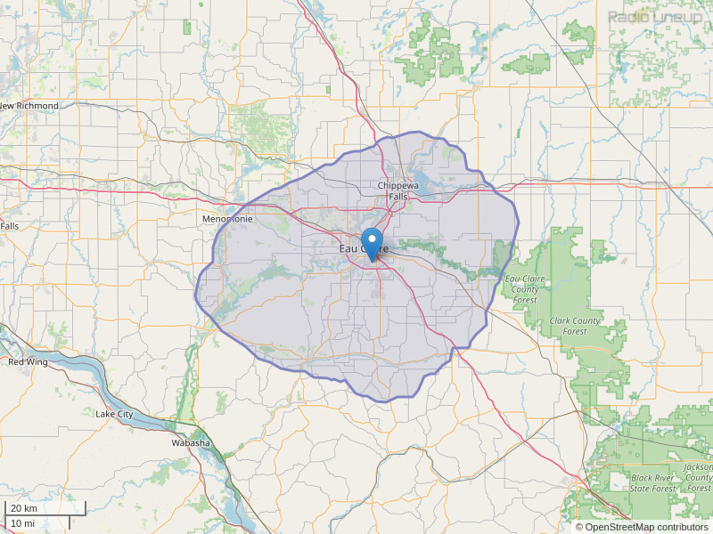 WISM-FM Coverage Map