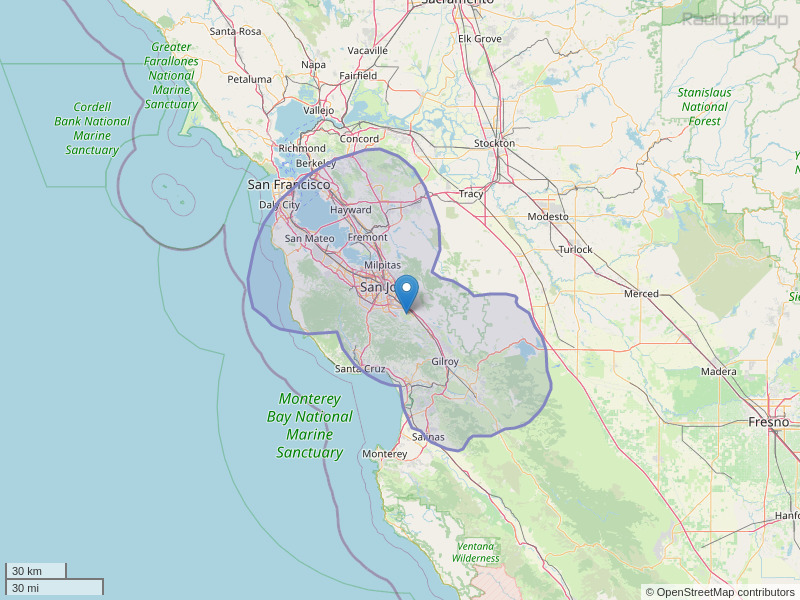 KEZR-FM Coverage Map