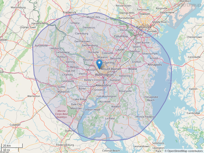 WTOP-FM Coverage Map