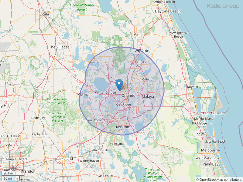 WPYO-FM Coverage Map