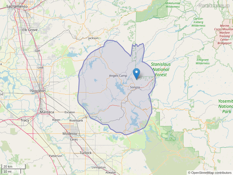 KCVR-FM Coverage Map