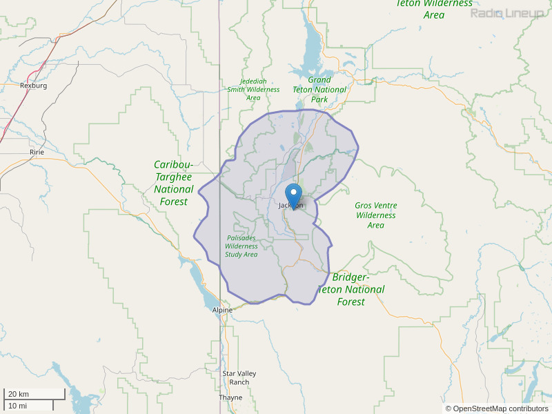 KMWY-FM Coverage Map