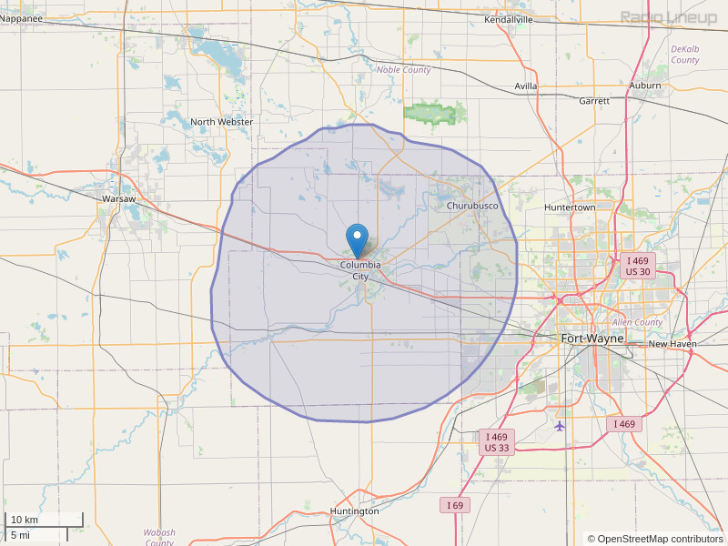 WJHS-FM Coverage Map