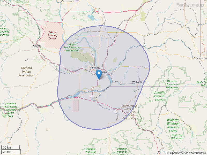 KIOK-FM Coverage Map