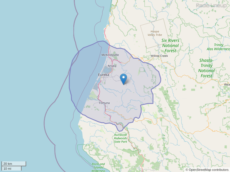 KNHM-FM Coverage Map