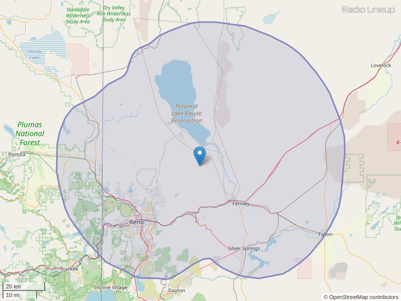 KYSA-FM Coverage Map