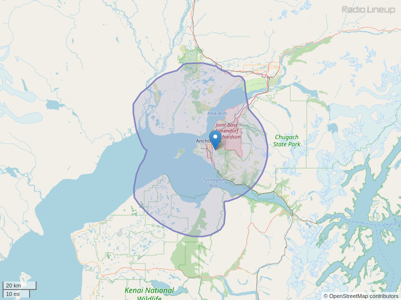 KYMG-FM Coverage Map