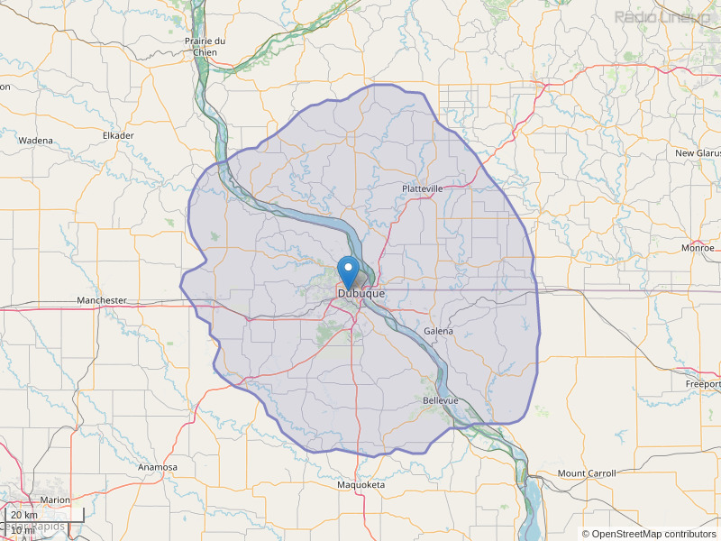 KLYV-FM Coverage Map