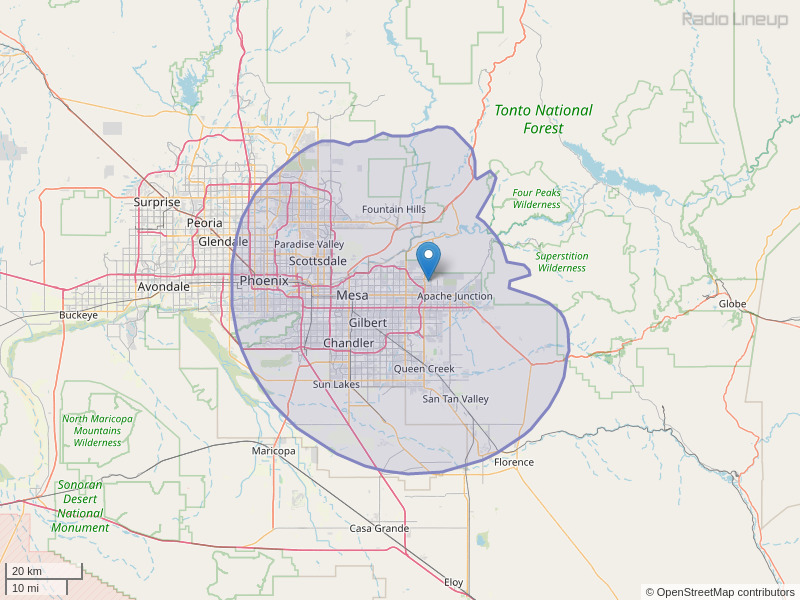 KVVA-FM Coverage Map