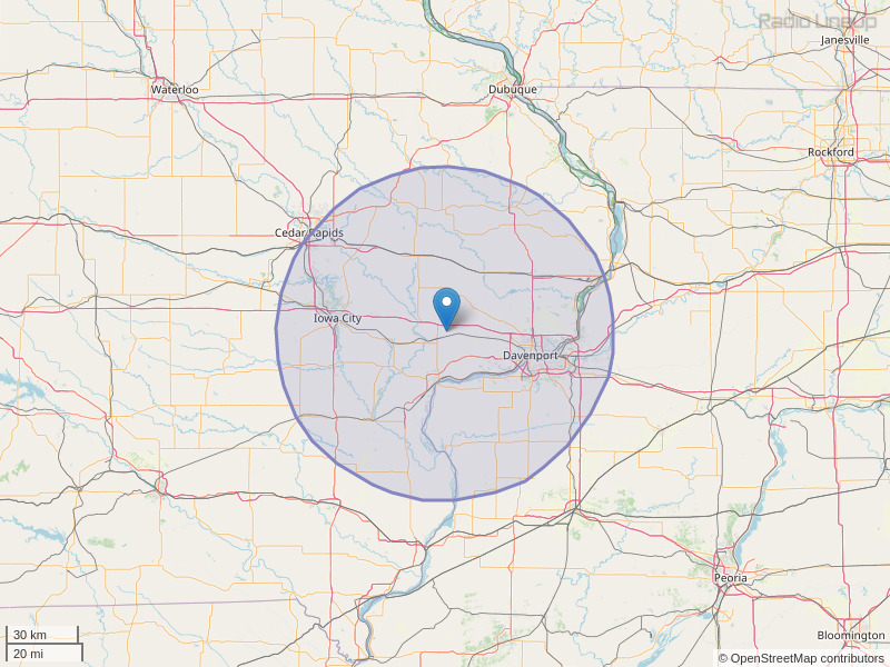 KBEA-FM Coverage Map