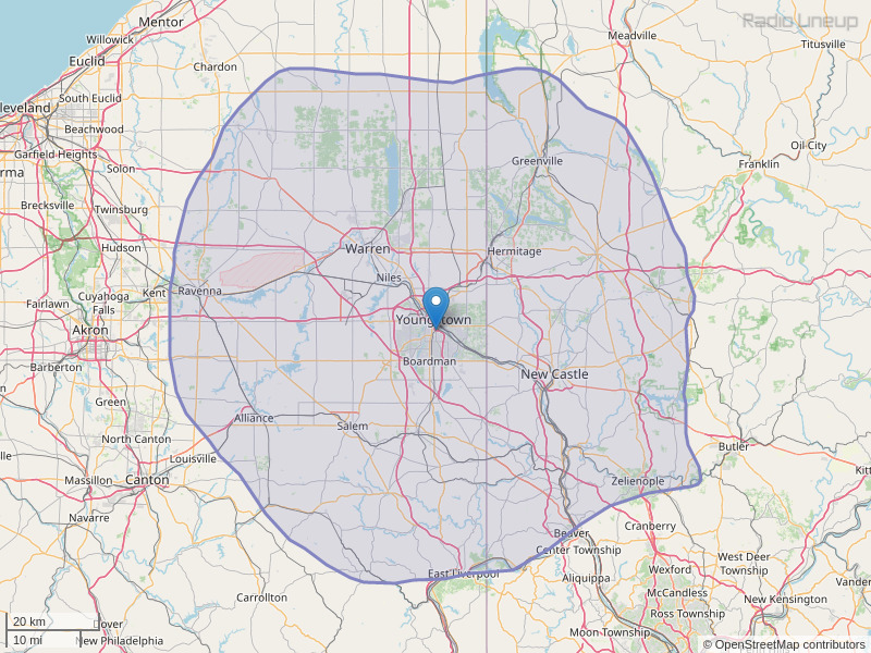 WNCD-FM Coverage Map