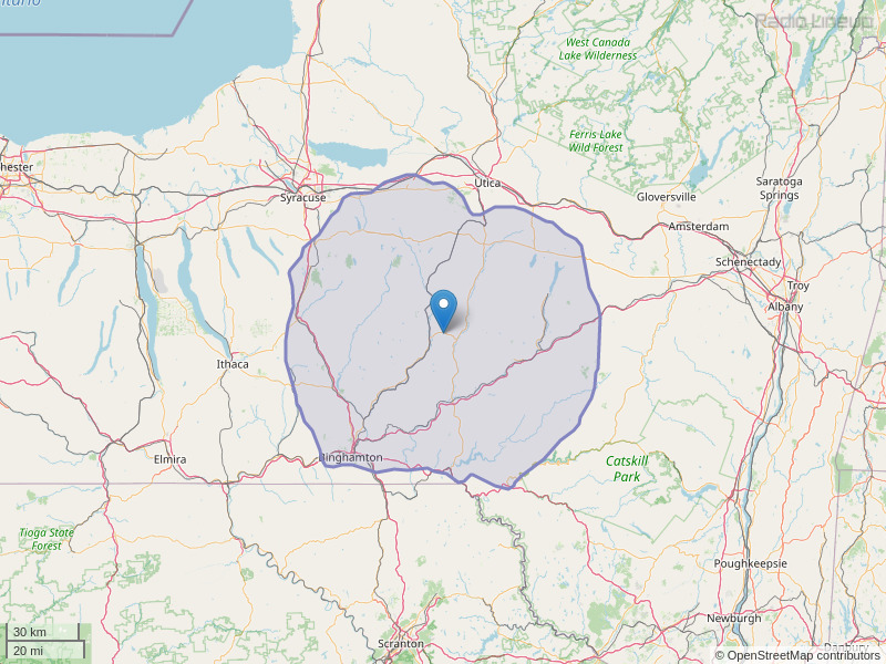 WKXZ-FM Coverage Map
