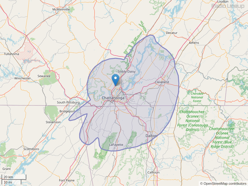 WKXJ-FM Coverage Map