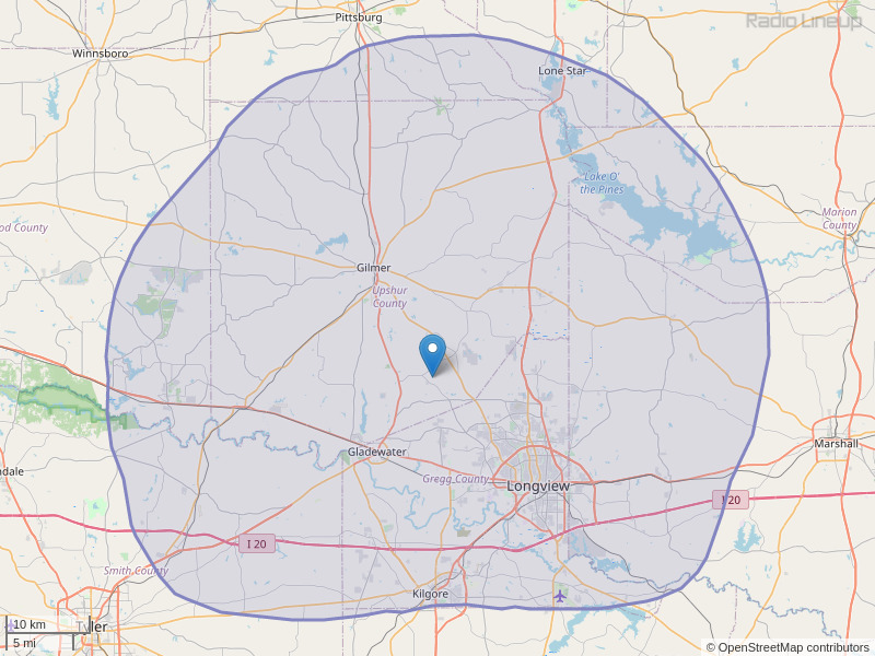 KFRO-FM Coverage Map