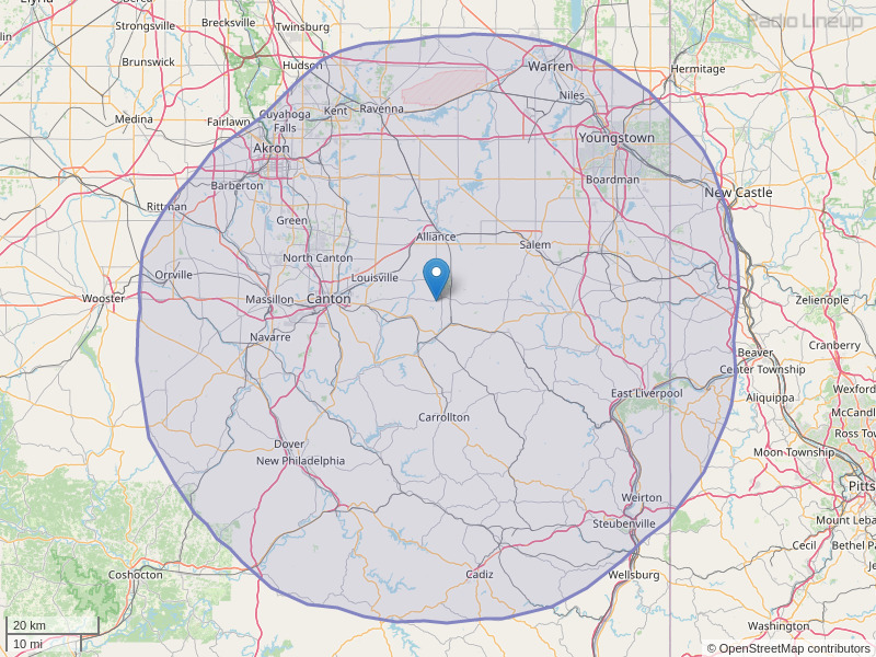 WDJQ-FM Coverage Map