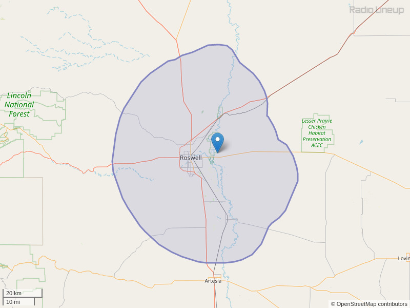 KMOU-FM Coverage Map