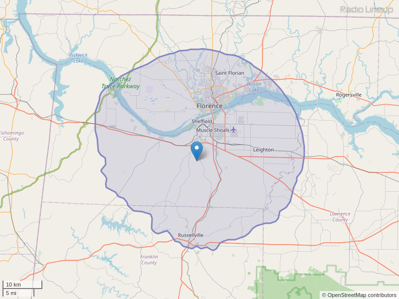 WLAY-FM Coverage Map