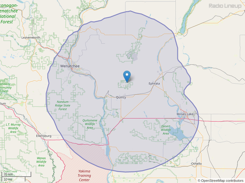 KZML-FM Coverage Map