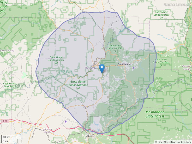 WJNG-FM Coverage Map