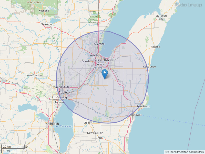 WKSZ-FM Coverage Map