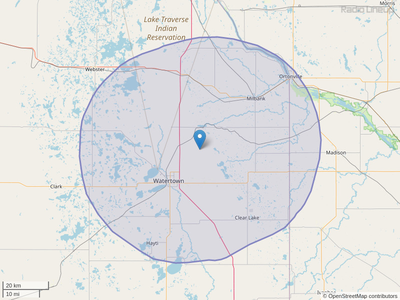 KXLG-FM Coverage Map