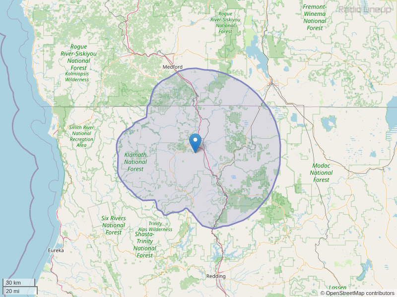 KSYC-FM Coverage Map