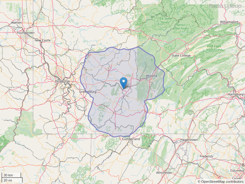 WKYE-FM Coverage Map