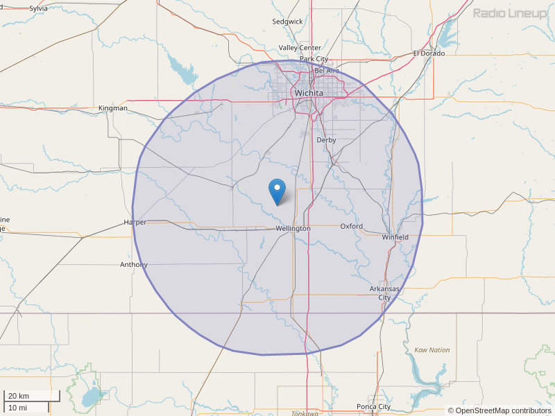 KGHF-FM Coverage Map