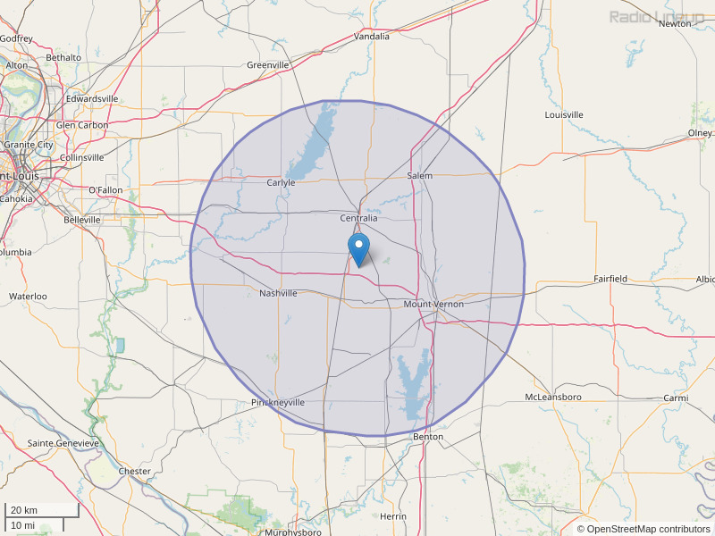 WIBV-FM Coverage Map