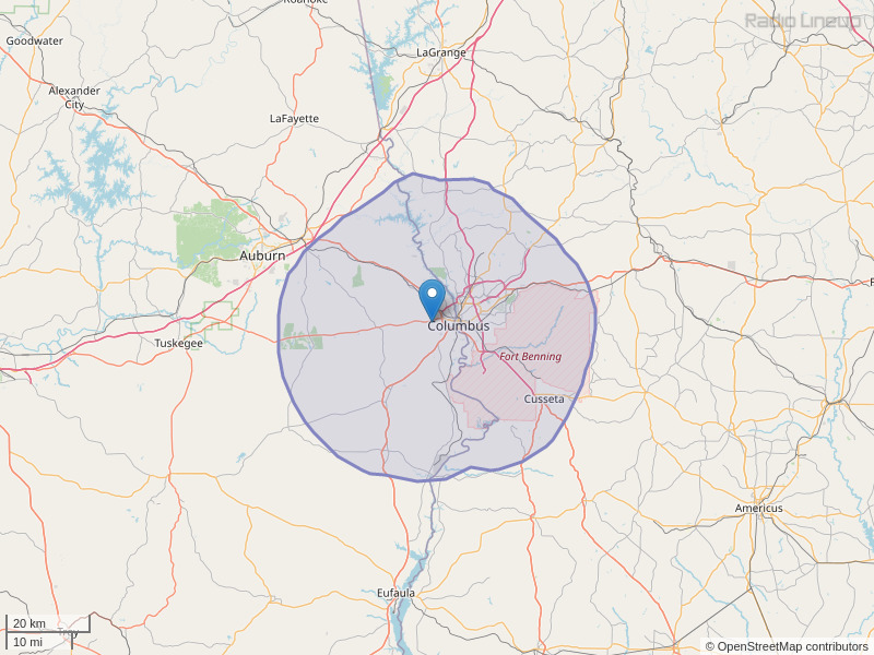 WFXE-FM Coverage Map