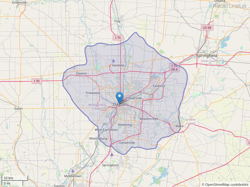 WDPS-FM Coverage Map