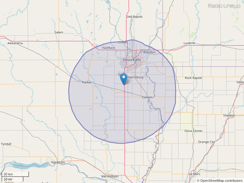 KSOO-FM Coverage Map