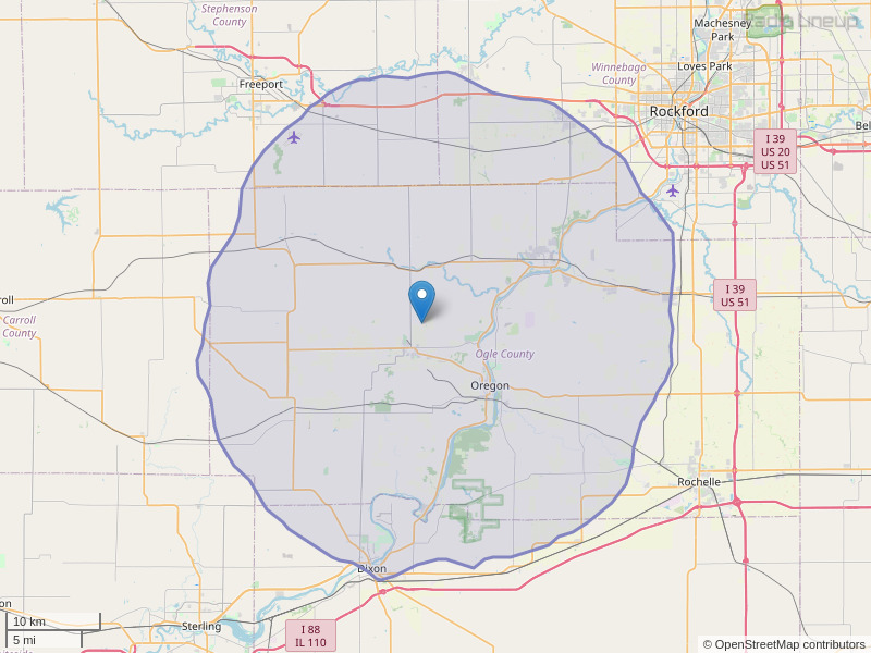 WSEY-FM Coverage Map
