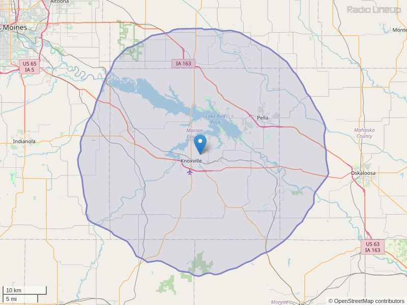KICL-FM Coverage Map