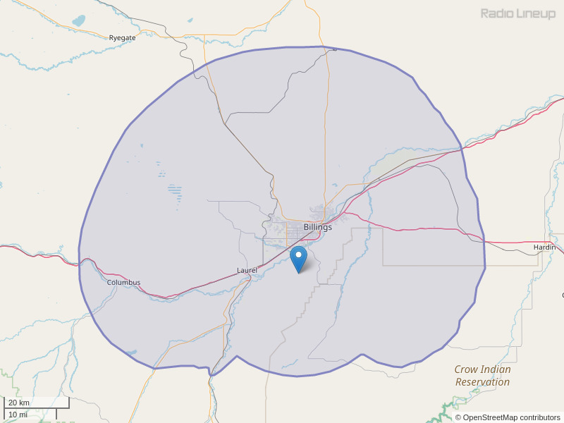 KWMY-FM Coverage Map