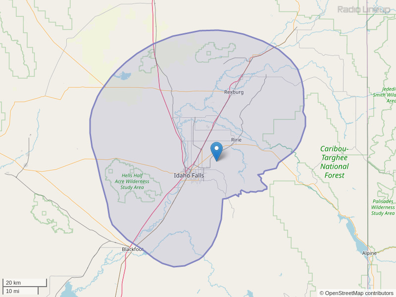 KZKY-FM Coverage Map