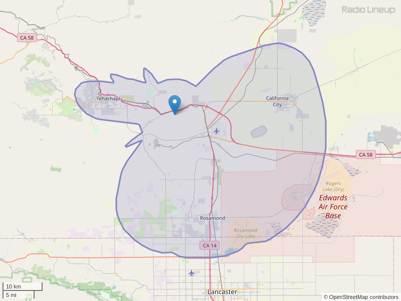 KCEL-FM Coverage Map