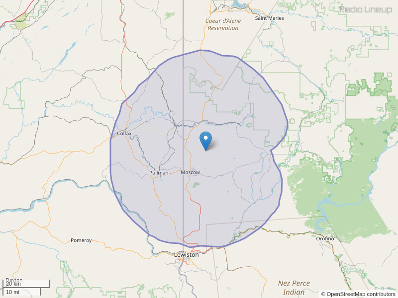 KQZB-FM Coverage Map