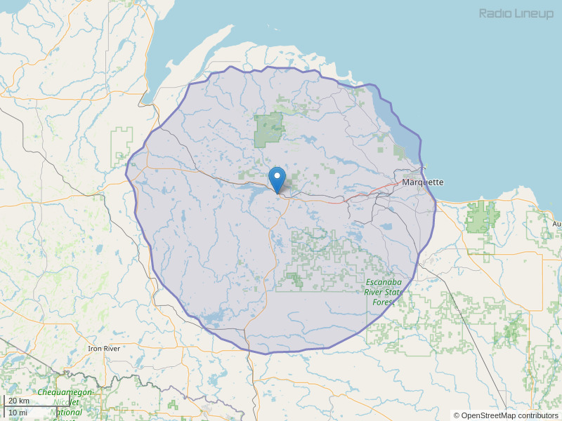 WUPG-FM Coverage Map