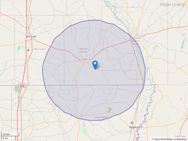 WFCG-FM Coverage Map
