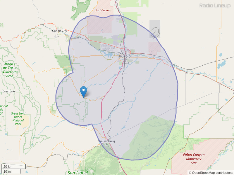 KWRY-FM Coverage Map